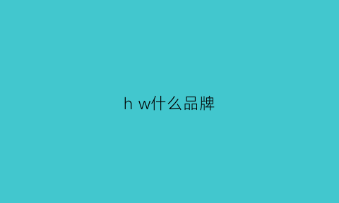 hw什么品牌(hw牌子)